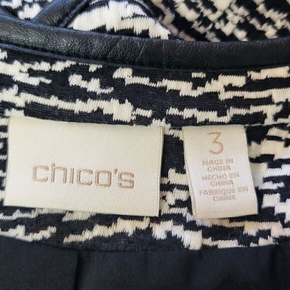 Plus Size Chico's Black & White Cardigan Jacket - Picture 3 of 10